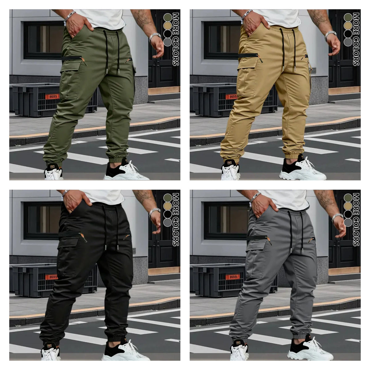Pantalones de trabajo de felpa elástica para hombre – Corte retro informal