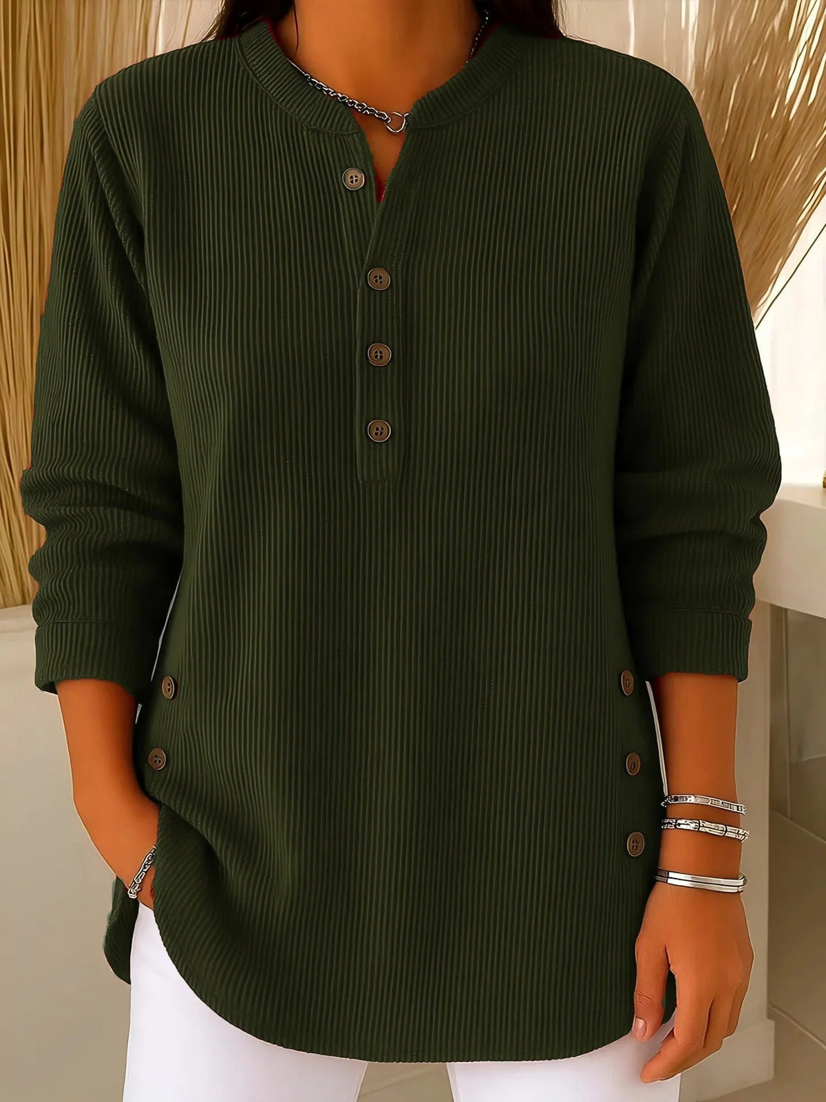 Elise Jersey de Punto Liso con Mangas Largas
