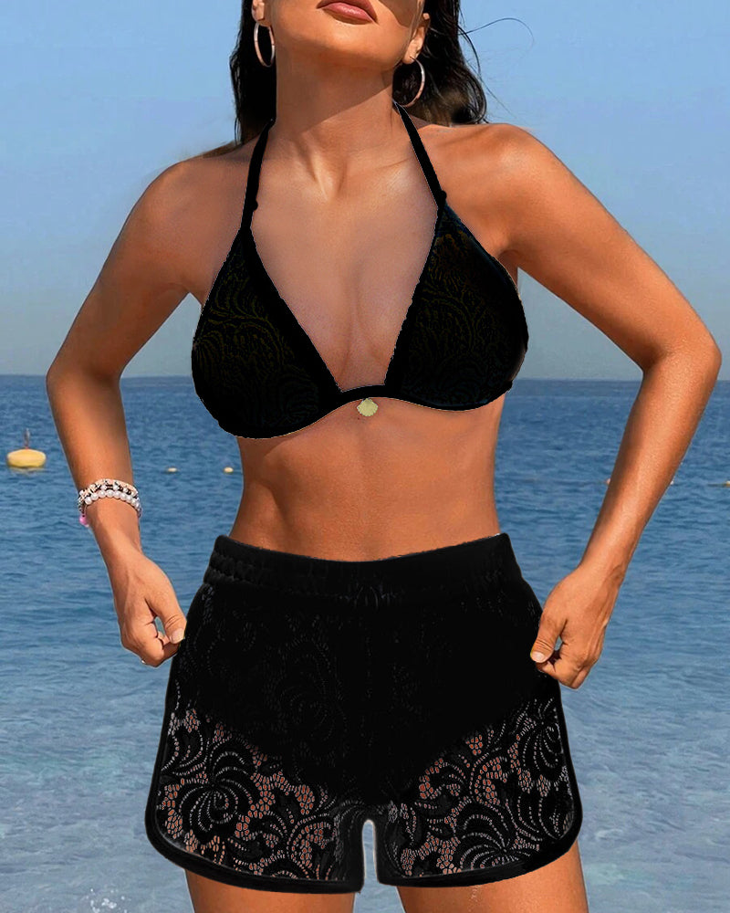 Sofía | Elegante bikini de encaje liso