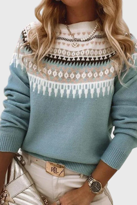 Gemma Jersey de Cuello Redondo Texturizado