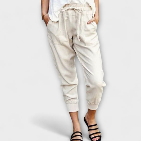 Blaire – Pantalones ligeros de lino con mezcla de algodón
