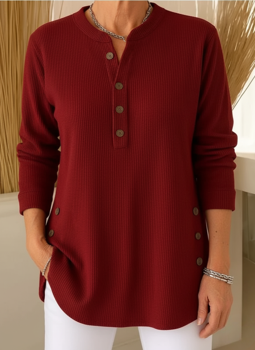 Elise Jersey de Punto Liso con Mangas Largas