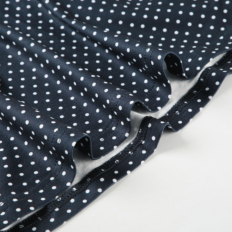 Vestido mini de lunares sin mangas para mujer con cintura ajustada