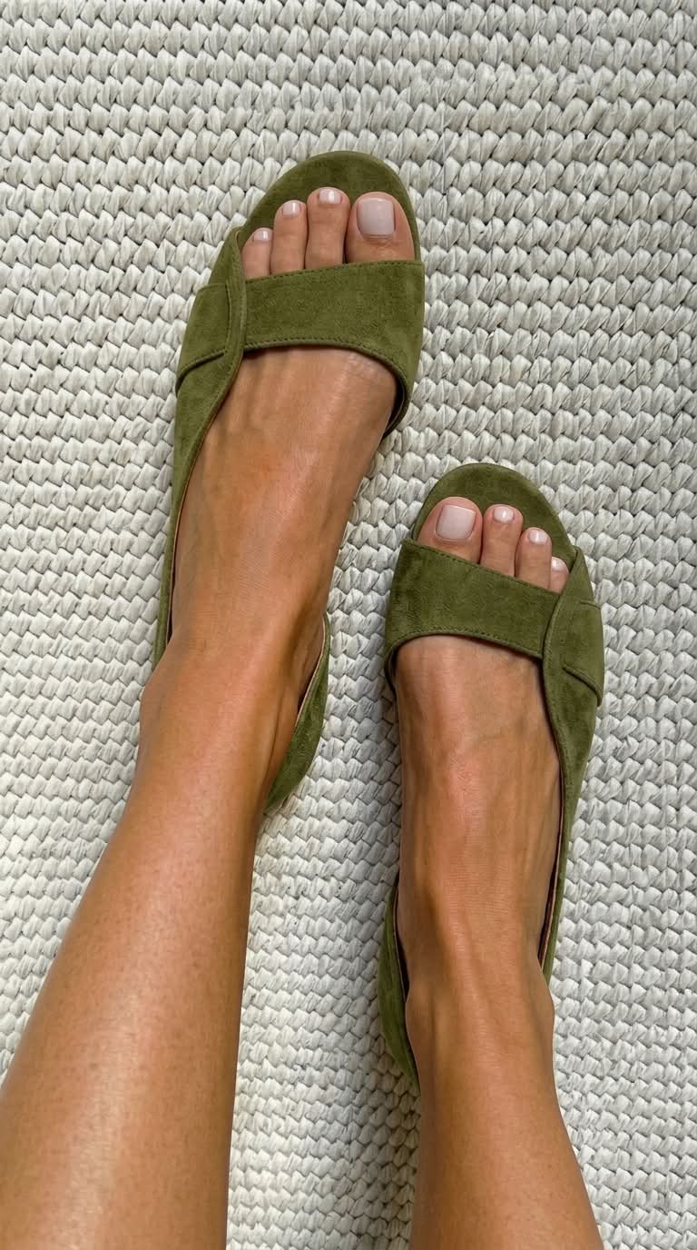 Sandalias casuales de ante con talón abierto y punta abierta