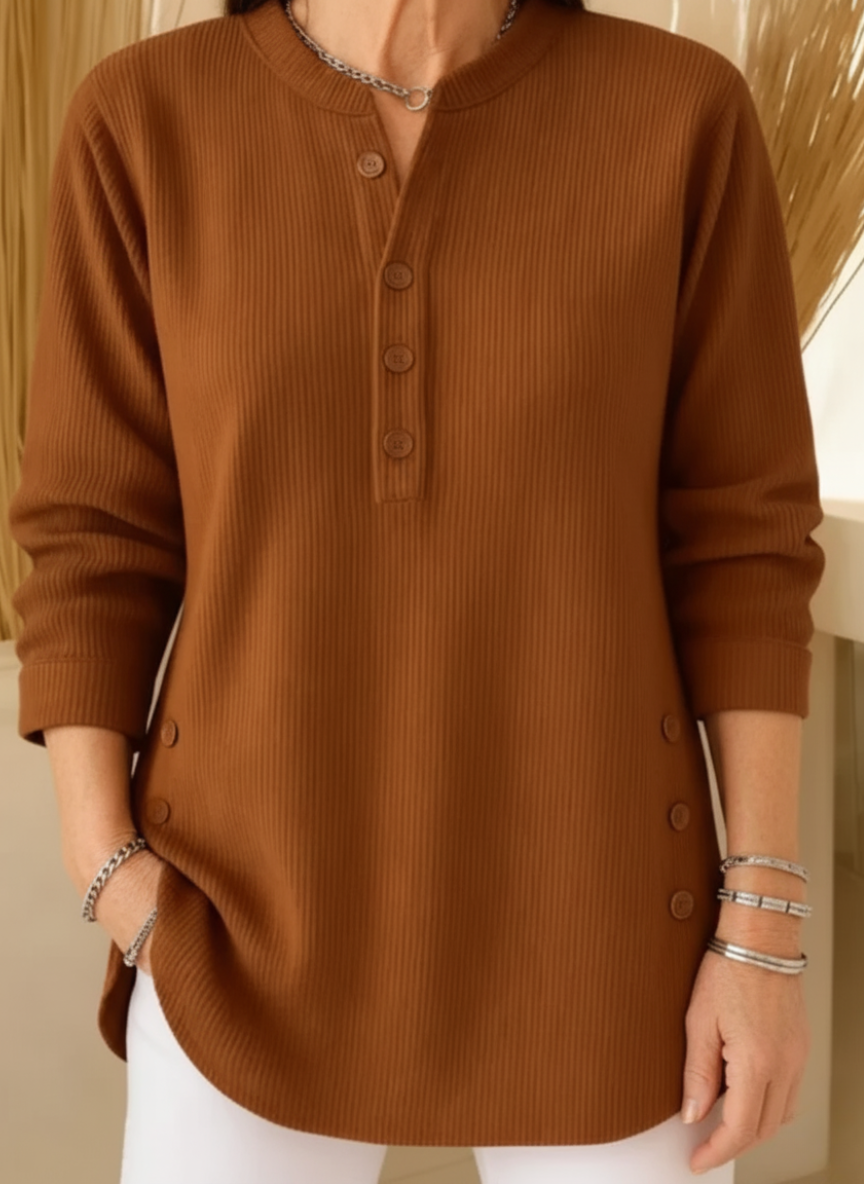 Elise Jersey de Punto Liso con Mangas Largas