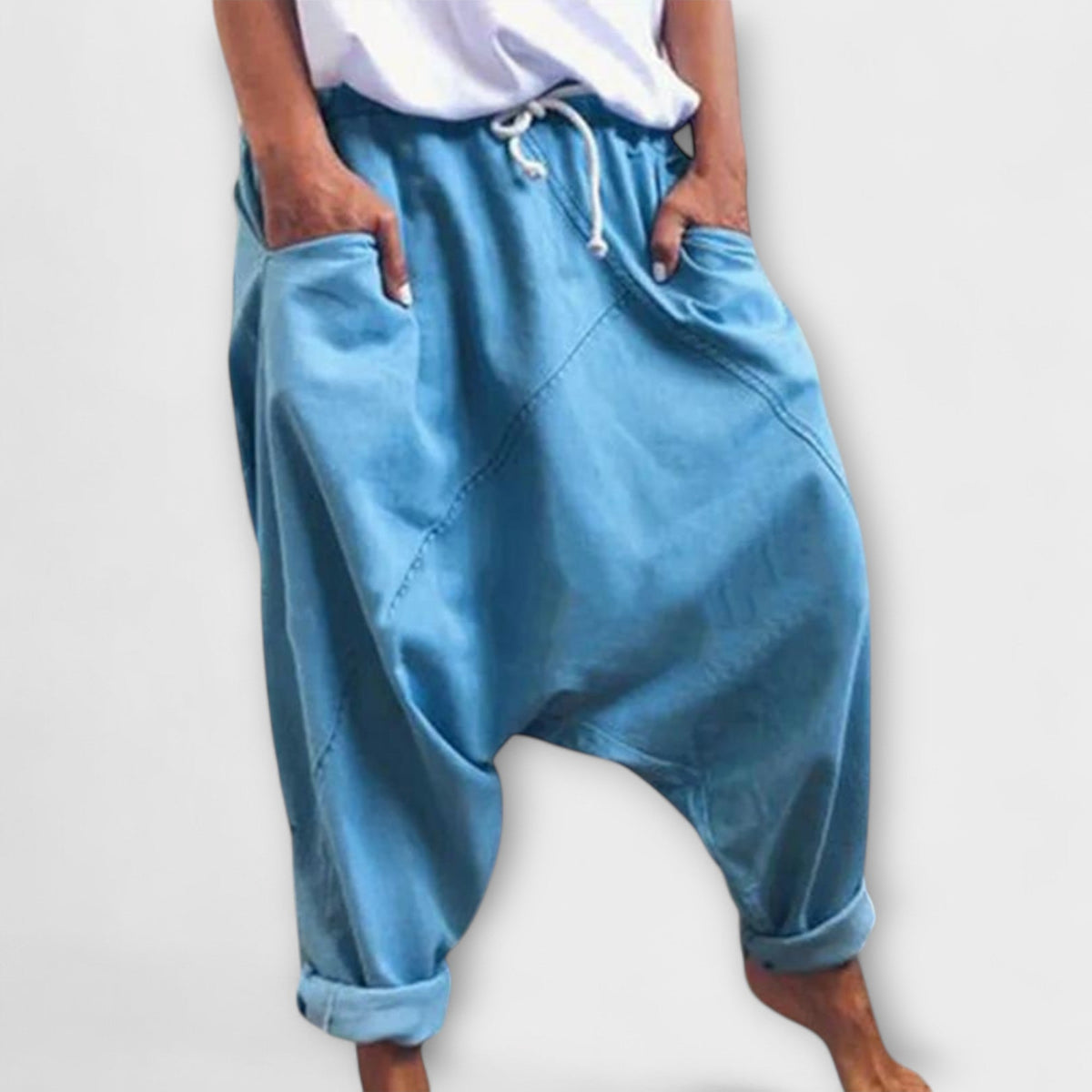 Hara - pantalones harem holgados con cordón