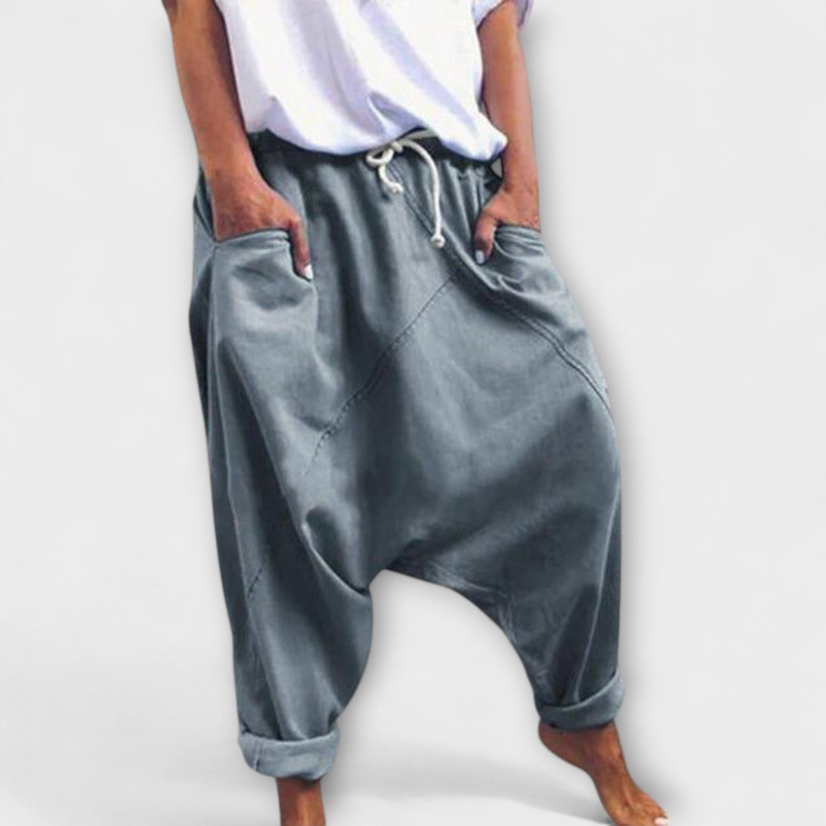 Hara - pantalones harem holgados con cordón