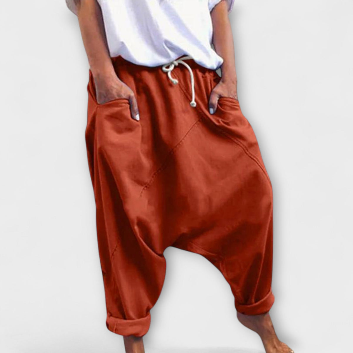 Hara - pantalones harem holgados con cordón