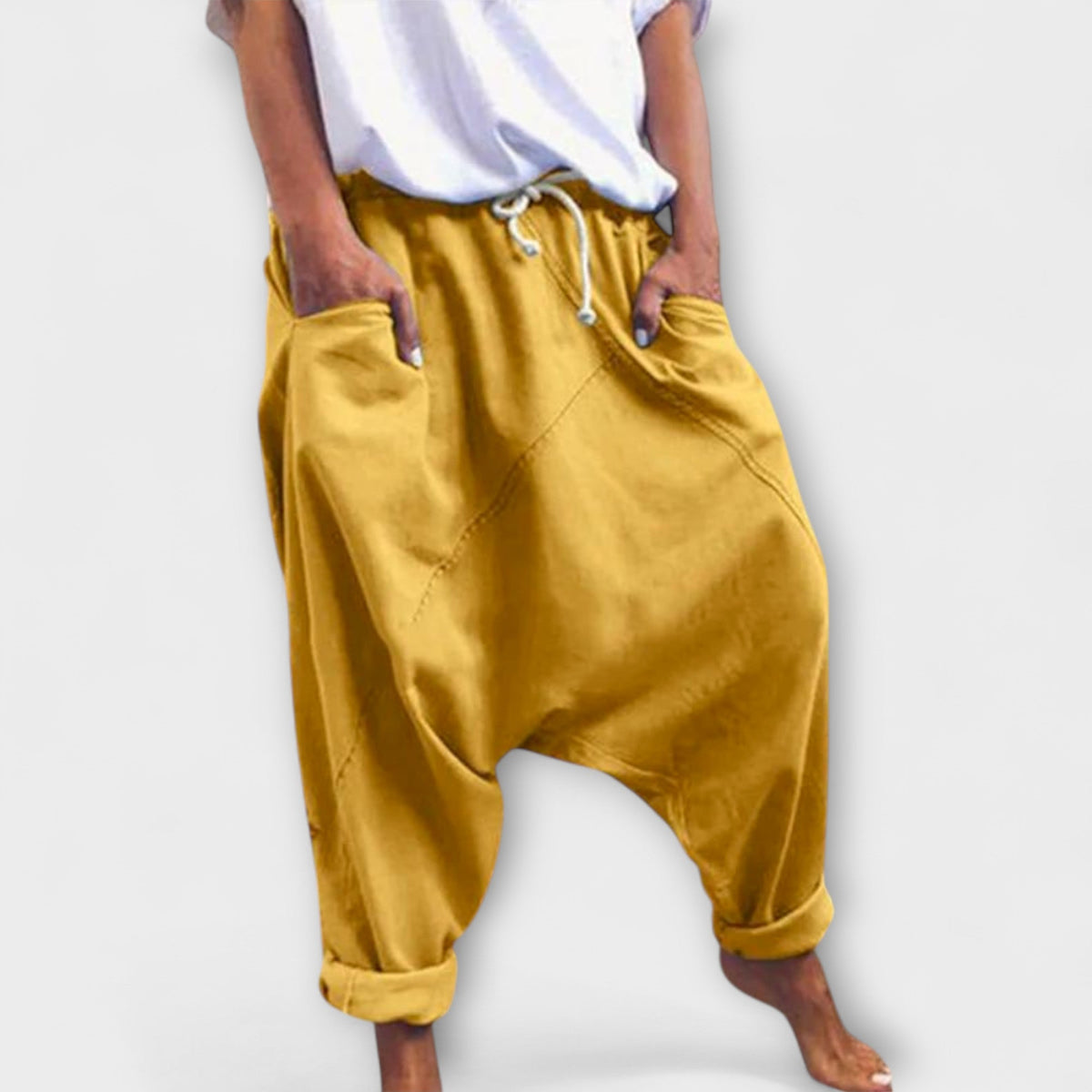 Hara - pantalones harem holgados con cordón