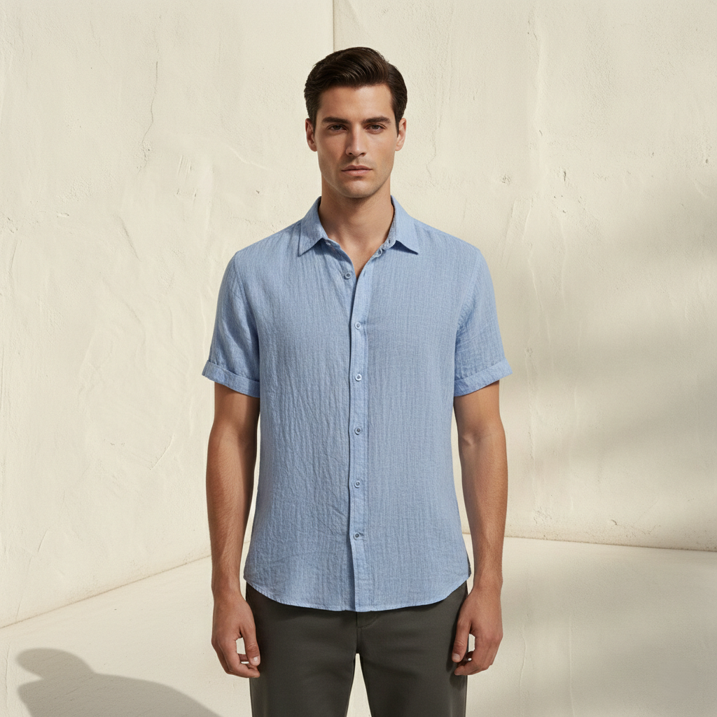 LOREN | Camisa de lino de manga corta