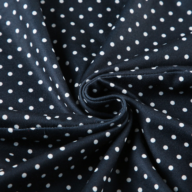 Vestido mini de lunares sin mangas para mujer con cintura ajustada