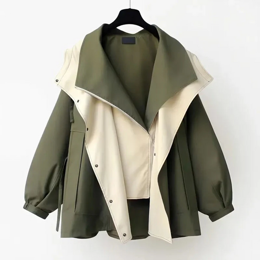 Ella Chaqueta Elegante con Protección Contra el Viento y la Lluvia