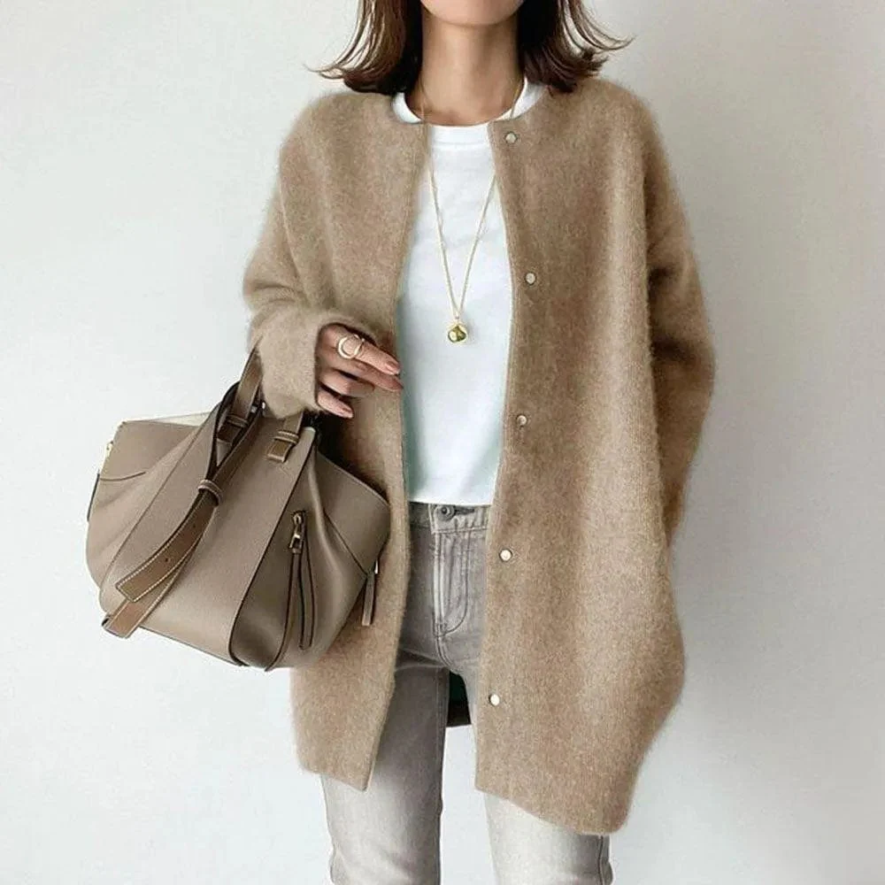 Vanna Chaqueta de Punto Lujosa con Botones