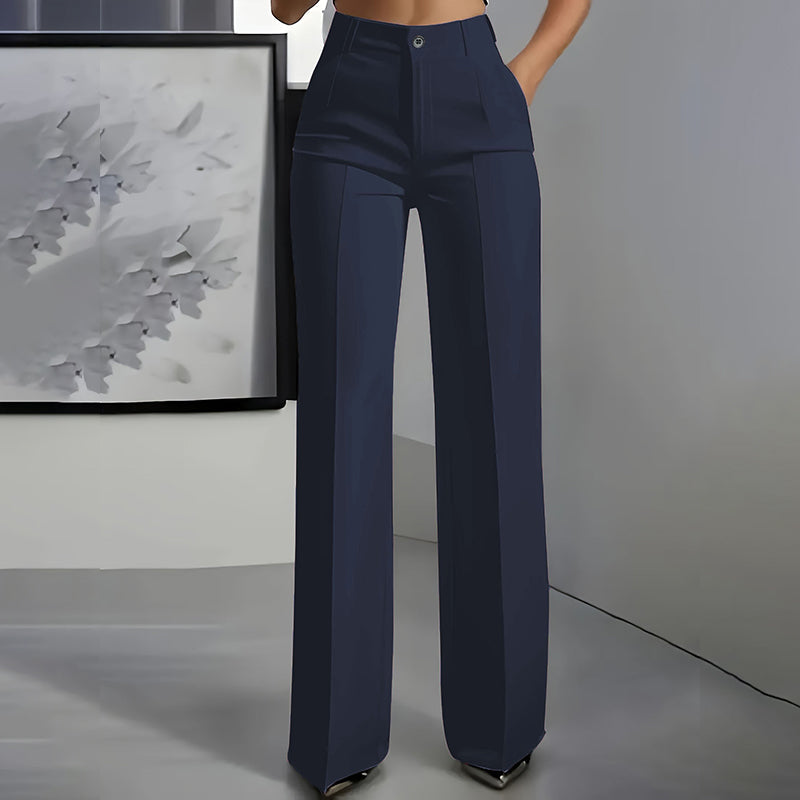 Pantalones de traje de mujer con cintura alta